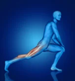 Man performing a stretching exercise for leg pain relief.
