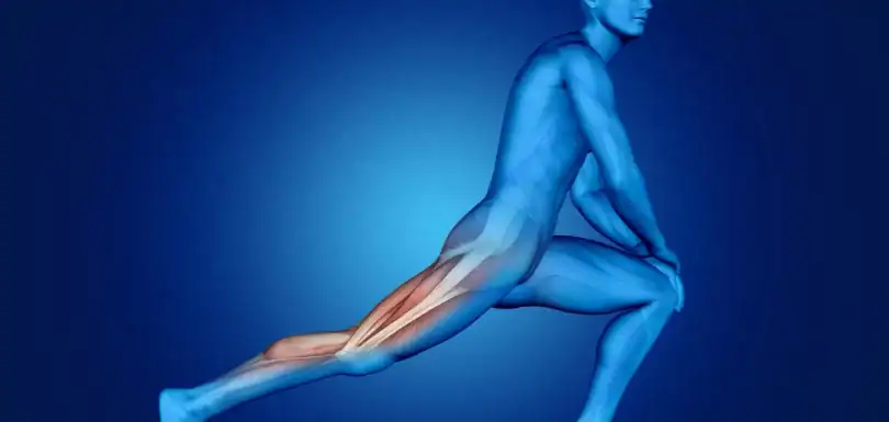Man performing a stretching exercise for leg pain relief.